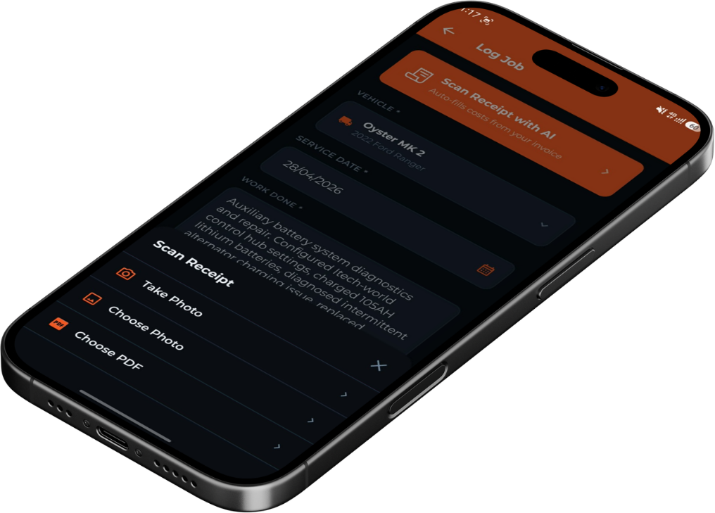 FleetTrack Pro AI receipt scanning